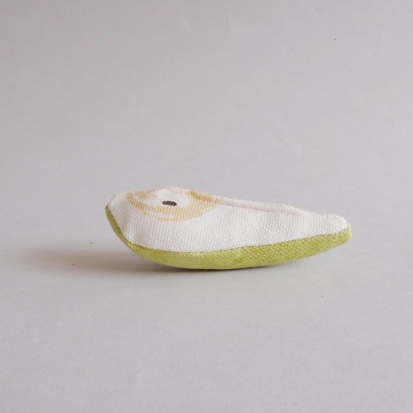 Childrens pretend play Realistic pear slice made from durable canvas Perfect for imaginative grocery stores, Denmark made kids play food