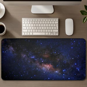 Deep Space Celestial Milky Way Desk Mat, XL Galaxy Gaming Mouse Pad, Large Cosmic Outer Space Mousepad, Starry Night Sky Astronomy Gift