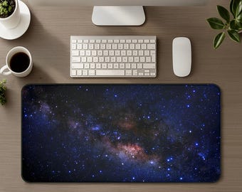 Deep Space Celestial Milky Way Desk Mat, XL Galaxy Gaming Mouse Pad, Large Cosmic Outer Space Mousepad, Starry Night Sky Astronomy Gift