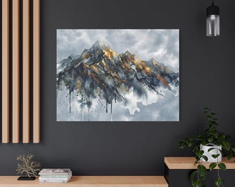 Abstract Mountain Canvas Wall Art, Big Contemporary Modern Landscape Print, Large Moody Nature Home Decor Gift Living Room Bedroom Office