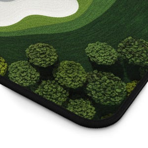 Golf Course Large Desk Mat, Textile-like look Home Office Decor, Golf Lover Mouse Pad, Golf Fairway Green Mousepad, Golfer Office Gift Idea image 12
