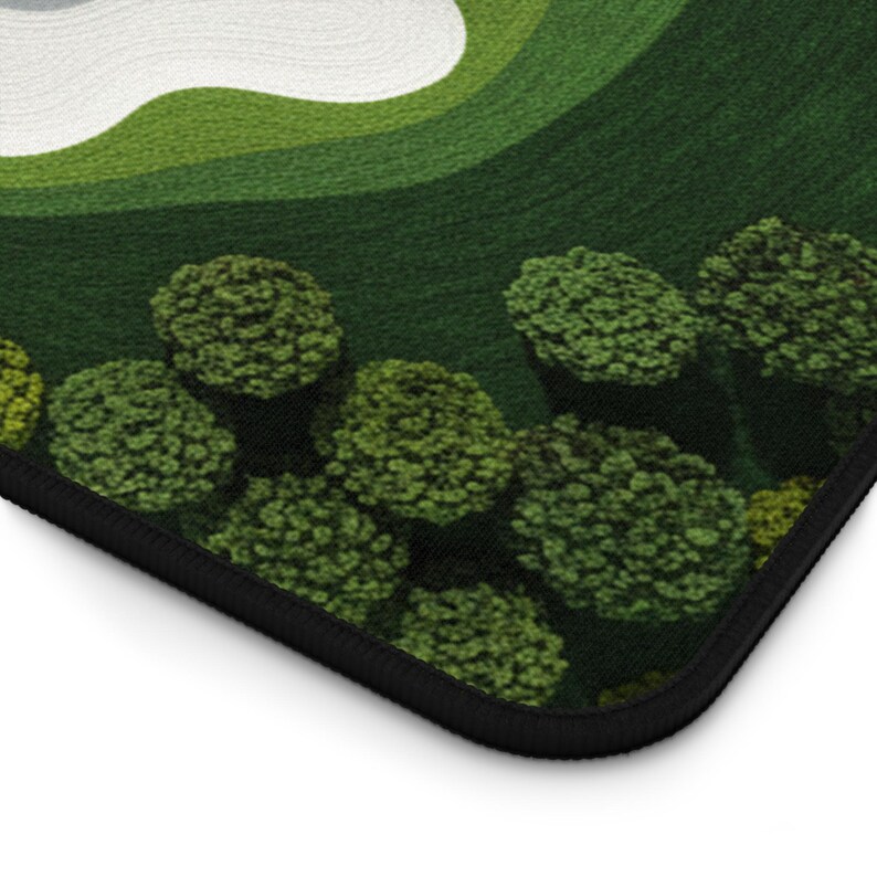 Golf Course Large Desk Mat, Textile-like look Home Office Decor, Golf Lover Mouse Pad, Golf Fairway Green Mousepad, Golfer Office Gift Idea image 12
