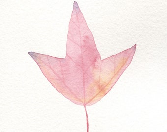 Red Autumn Leaf Card