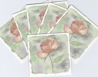 Rose Bloom Giclee Printed Card Set