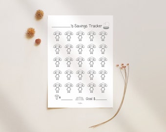 Printable Kids Savings Tracker, Doll Themed Savings Tracker, Sinking Funds, Budget by Paycheck, Savings Goal, Kids and Money, Color Tracker