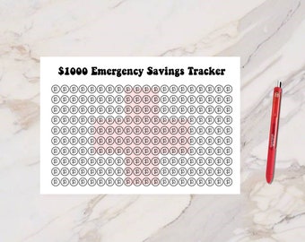 Printable Savings Tracker, Emergency Savings Tracker, Sinking Funds, Budget by Paycheck, Savings Goal, Coloring, Dave Ramsey, Emergency Fund