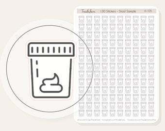 Stool Sample Planner Stickers, Mini Stool Sample Stickers, Stool Sample Label Stickers, Stool Test Icon, Stool Sample Icon Stickers H-105