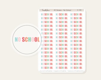 No School Stickers For Planner, No School Stickers, No School Labels For Journal, Mini No School Stickers, Off School Planner Stickers H-100