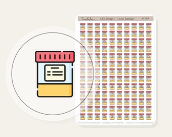 Urine Sample Planner Stickers, Mini Urine Sample Stickers, Urine Sample Label Stickers, Urine Test Icon, Urine Sample Icon Stickers H-104