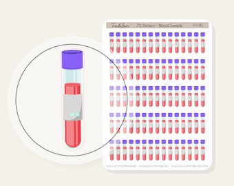 Blood Sample Planner Stickers, Mini Blood Sample Stickers, Blood Sample Label Stickers, Blood Test Icon, Blood Sample Icon Stickers H-103