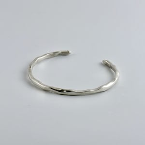 Lost Wax Bracelet, Handmade Bangle, Wavy Bracelet Silver, Brass Cuff, Wavy Bracelet, Sterling Silver Cuff, Brass Bangle, Wavy Cuff Silver