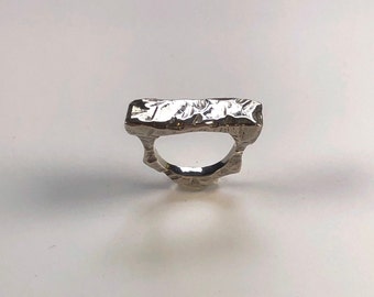 Chunky Brutalist Style Silver Statement Ring, Brutalist Ring, Chunky Silver Ring, Glacier Ring, Statement Ring, California Ring, Lost Wax