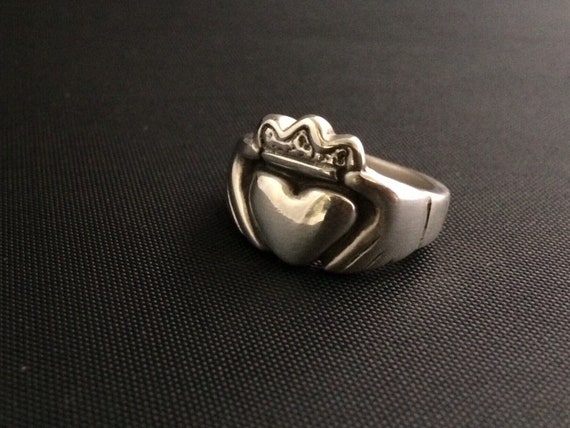 Chunky Claddagh Ring, Claddagh Ring Men, Sterling Silver Claddagh
