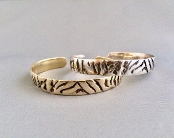 Tiger Stripe Bangle, Animal Print Bracelet, Bracelet Cuff, Womens Cuff, Tiger Print Cuff, Cuff Bracelet, Lost Wax Bracelet, Handmade Cuff