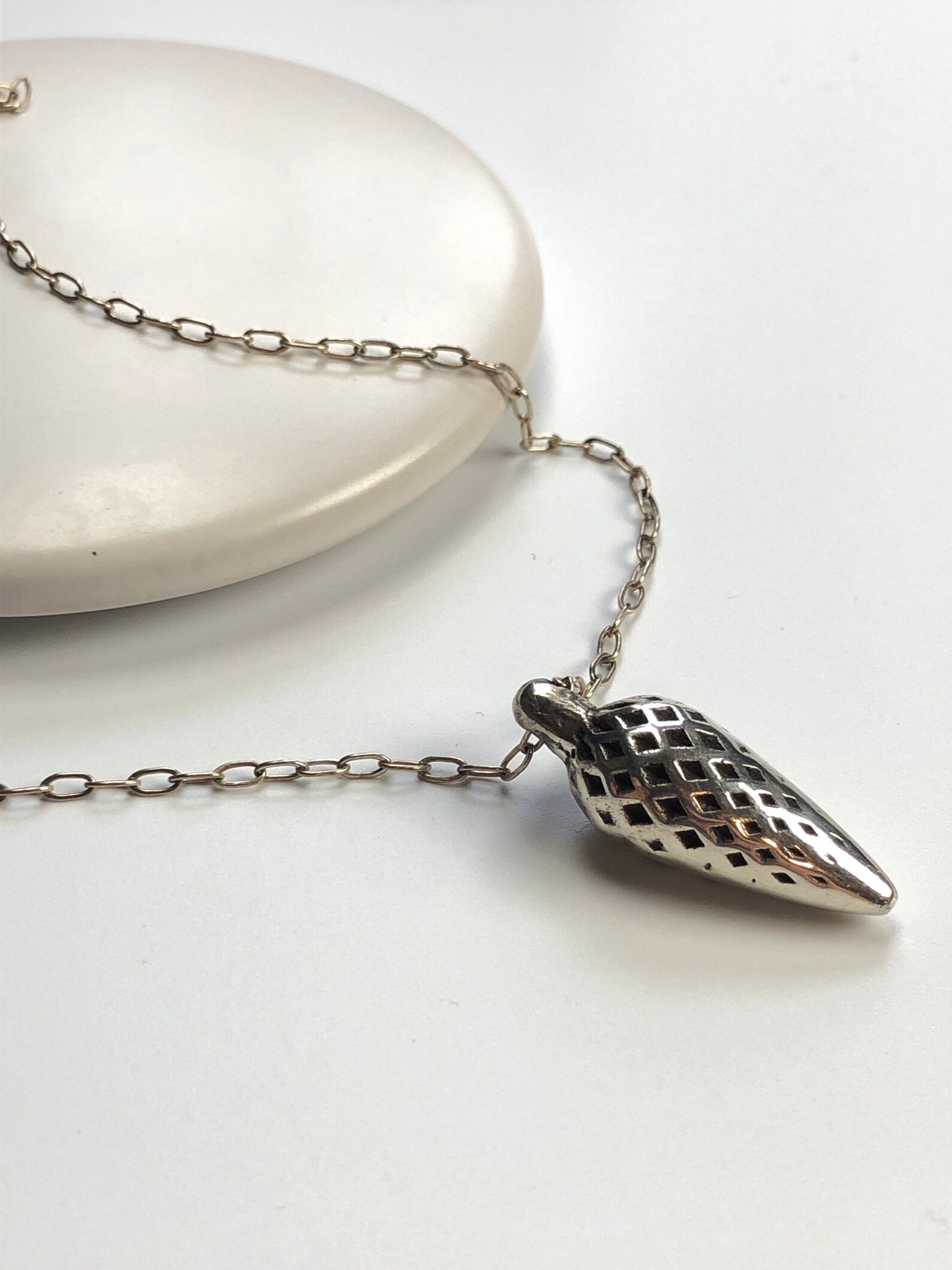 Silver Pendulum Necklace Pendulum Necklace Long Pendant Etsy