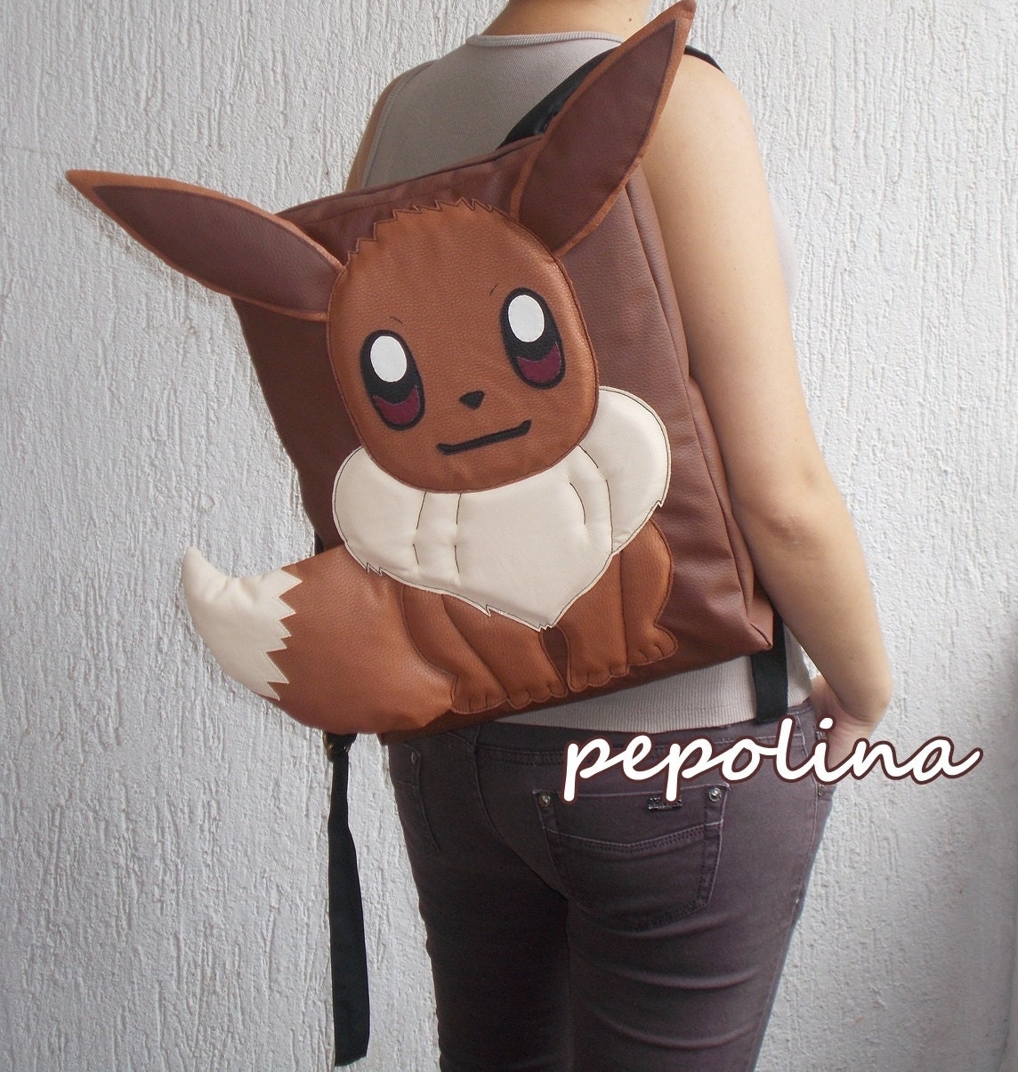 Pokemon Plush Eevee 16 Backpack with Chunk Webbing Puller