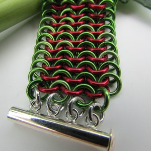 Christmas Cuff | Chainmaille Bracelet | Winter Bracelet | Holiday Bracelet | Chainmaille Bracelet |  Christmas Bracelet | Christmas Gift