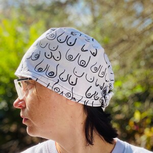 Boob Surgical Cap, Breast Cap, Bouffant Cap, Breathable Fabric, Reusable & Washable, Made USA, Medical Doctor, Nurse Hat, image 4