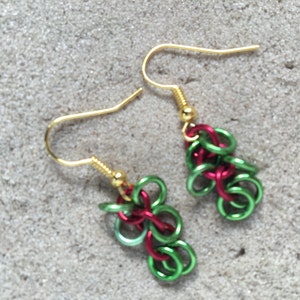 Shaggy Gold Hook Christmas Earrings