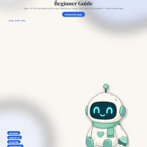 Python for Kids Beginner Guide Printable Pdf | Variables Loops Lists Projects (60p)