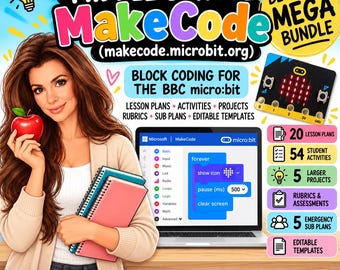 Middle School MakeCode Beginner Technology Mega Bundle | micro:bit Coding Lessons, Activities, Projects and Sub Plans