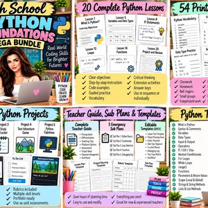 High School Python Foundations Mega Bundle | 20 Lessons, 54 Activities, Projects (Digital Download) image 2