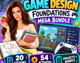 High School Game Design Mega Bundle | 20 Lessons, 54 Activities, Projects (Digital Download)