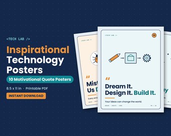 Inspirerende posterset voor het technologielokaal