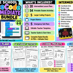 Middle School MakeCode Intermediate Technology Mega Bundle | micro:bit Coding Lessons, Activities, Projects and Sub Plans image 4
