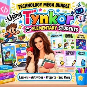 Technology Mega Bundle for Elementary Students Using Tynker | Coding Lessons, Activities, Projects and Sub Plans