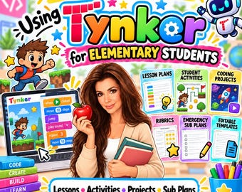 Technology Mega Bundle for Elementary Students Using Tynker | Coding Lessons, Activities, Projects and Sub Plans