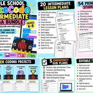 Middle School MakeCode Intermediate Technology Mega Bundle | micro:bit Coding Lessons, Activities, Projects and Sub Plans image 2
