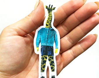Retro Giraffe Sticker | Animal Lover Sticker | Animal Laptop Sticker | Outdoor Sticker | Yeti Sticker | Teen Gift Teen Stocking Stuffer