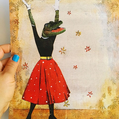 Florida Alligator Art Print 8x10 Hula Hoop Reptile Wall Etsy