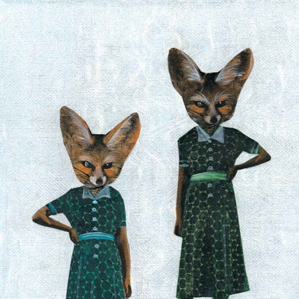 Fox Art Print, 8x10 Unique Fox Lover Art, Vintage Animal Gif, Sassy Gift, Sassy Art, Lesbian Gift, LGBTQ Art, Pride Art, Fennec Fox Gift