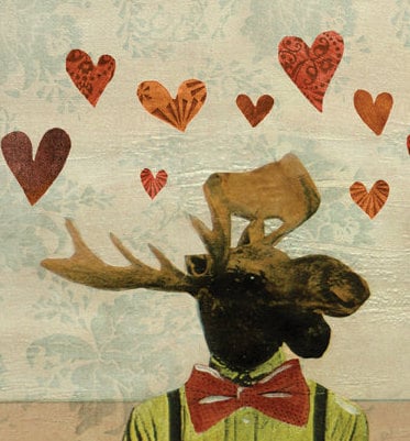 Gay Art Print, 8x10" Love Moose Decor, Wedding Marriage, 1st Anniversary Gift, Queer LGBTQ LGBT Pride, Husband Gifts for Boyfriend Fiance - Thumbnail 4