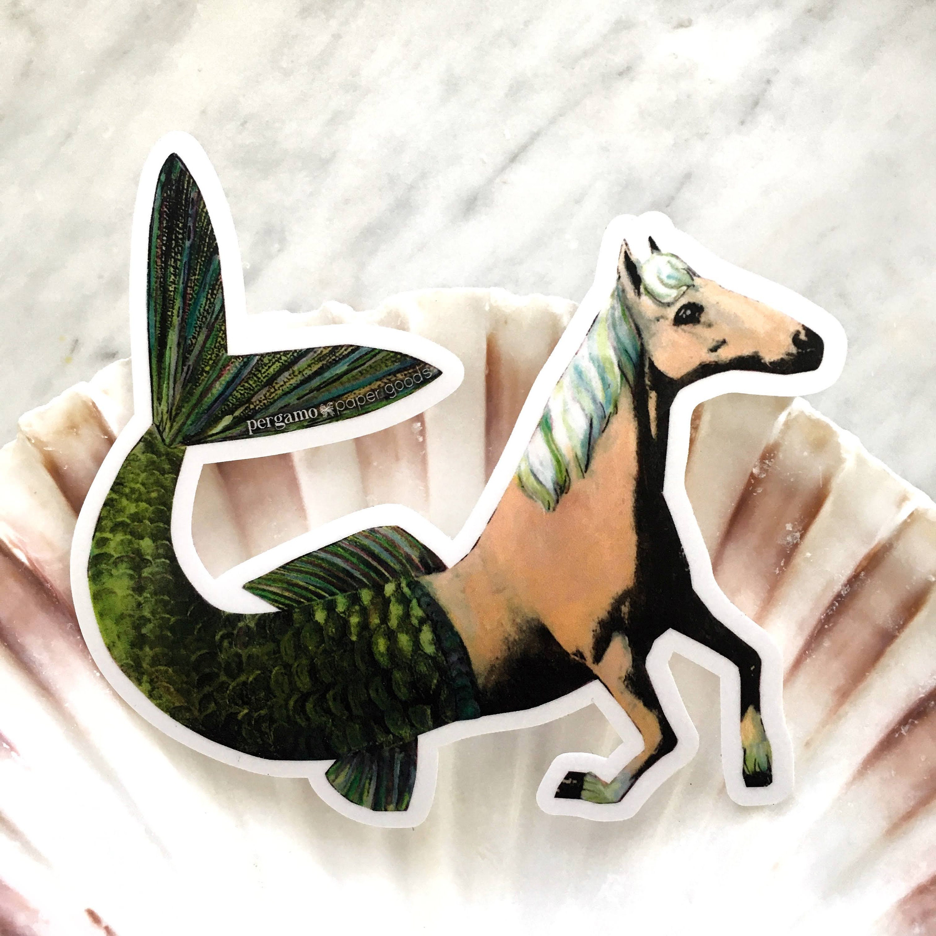 Fantasy Sticker, Horse Stickers, Horse Mermaid Sticker Pack, Pegasus Weird Art Animals, Laptop Decals for Car, Bullet Journal, Horse Gifts - Thumbnail 3