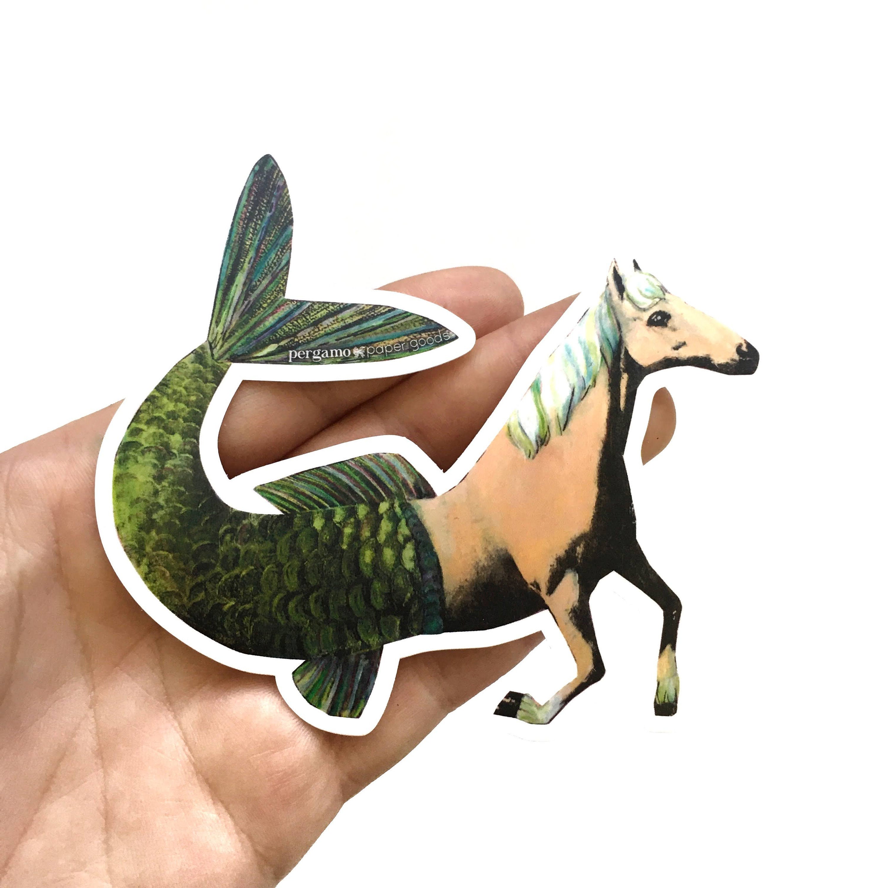 Fantasy Sticker, Horse Stickers, Horse Mermaid Sticker Pack, Pegasus Weird Art Animals, Laptop Decals for Car, Bullet Journal, Horse Gifts - Thumbnail 2