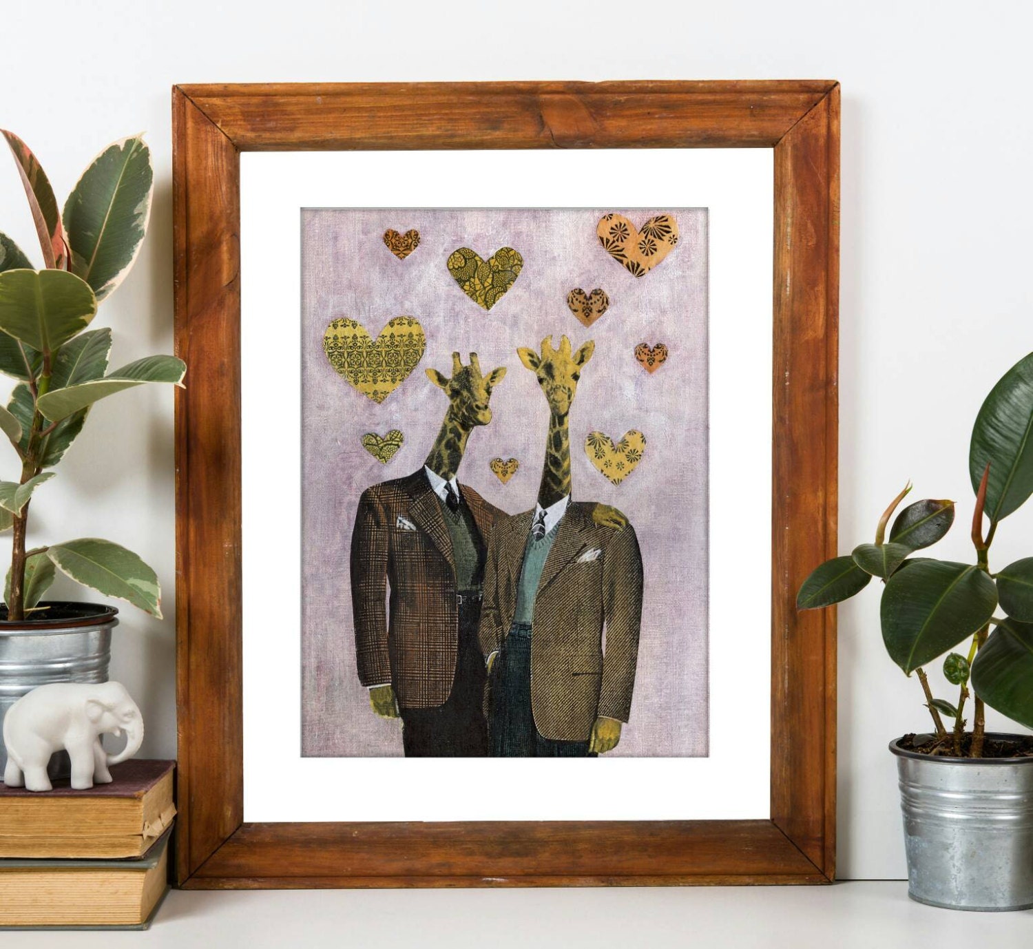 Gay Art Print, 8x10 Giraffe Wall Art, Romantic Gay Animals Giraffes, Gay Marriage Gift, Gay Wedding LGBTQ Gay Pride Gifts Queer Anniversary