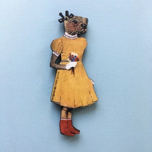 Vintage Kitchen Magnet, Weird Animal Refrigerator Magnets Fridge, Otter Gift Housewarming, Wooden Magnet Retro Cottagecore Kitchen Decor