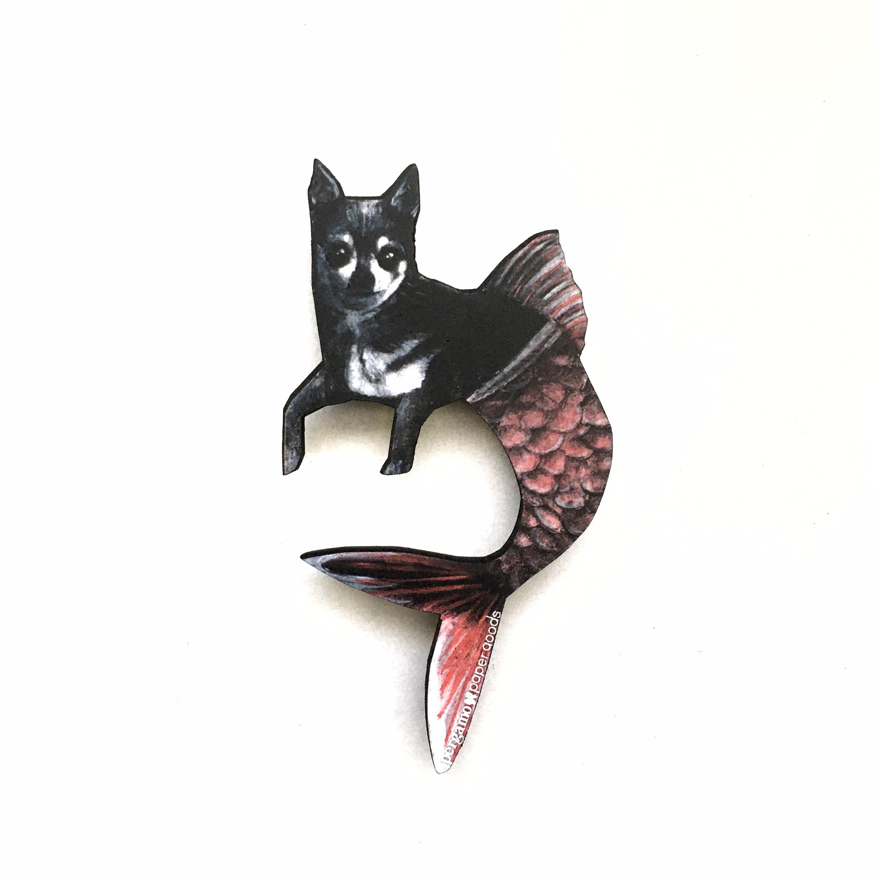 Mermaid Chihuahua Magnet, Chihuahua Gift, Mermaid Gifts, Weird Dog Magnets Fridge Art, Chihuahua Owner Gift, Animal Rescue Stocking Stuffer - Thumbnail 3