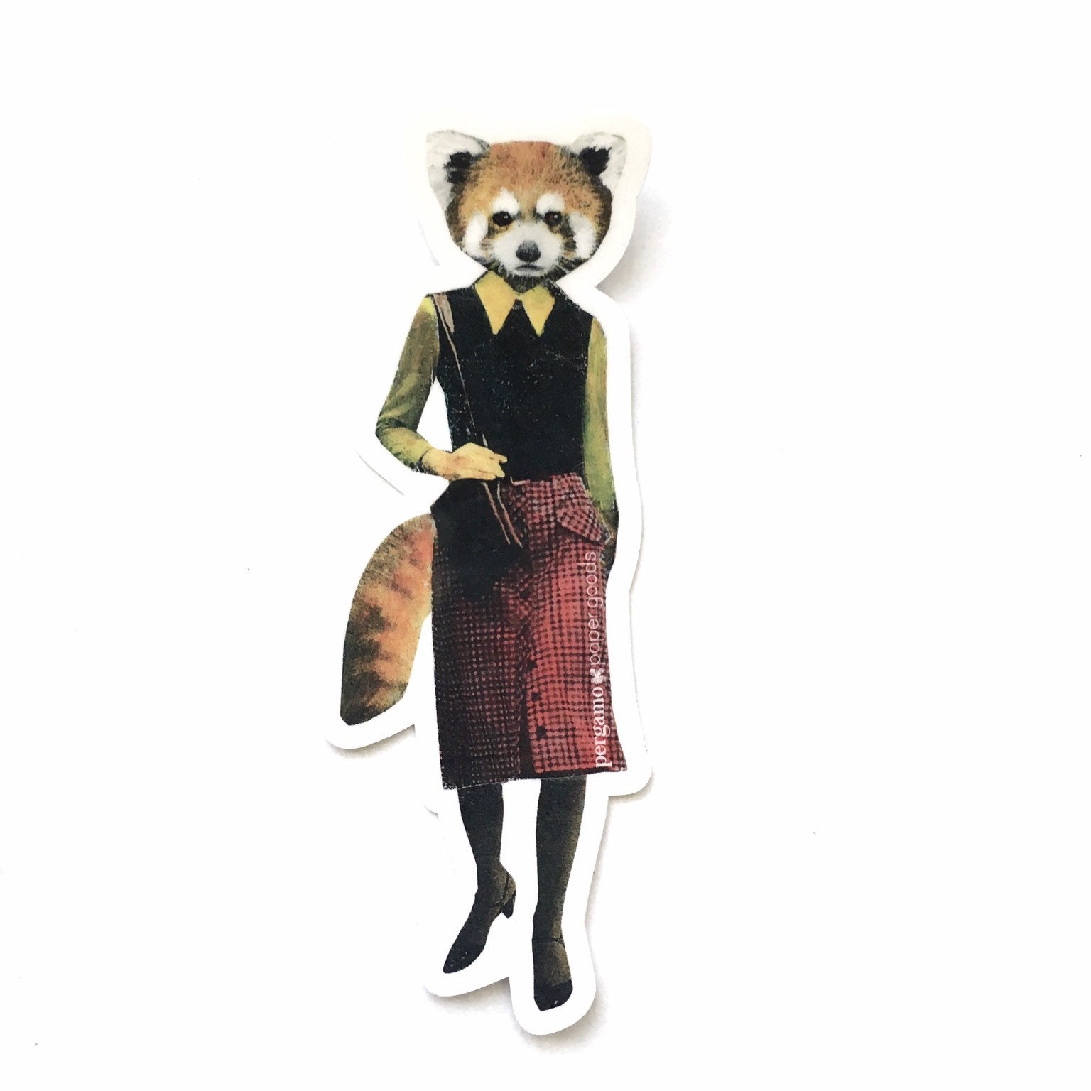 Red Panda Sticker, Vinyl Laptop Stickers, Animal Lover Gift, Outdoor Waterproof Decal, Vintage Gift for Teacher, Retro Lover Sticker Bomb - Thumbnail 3
