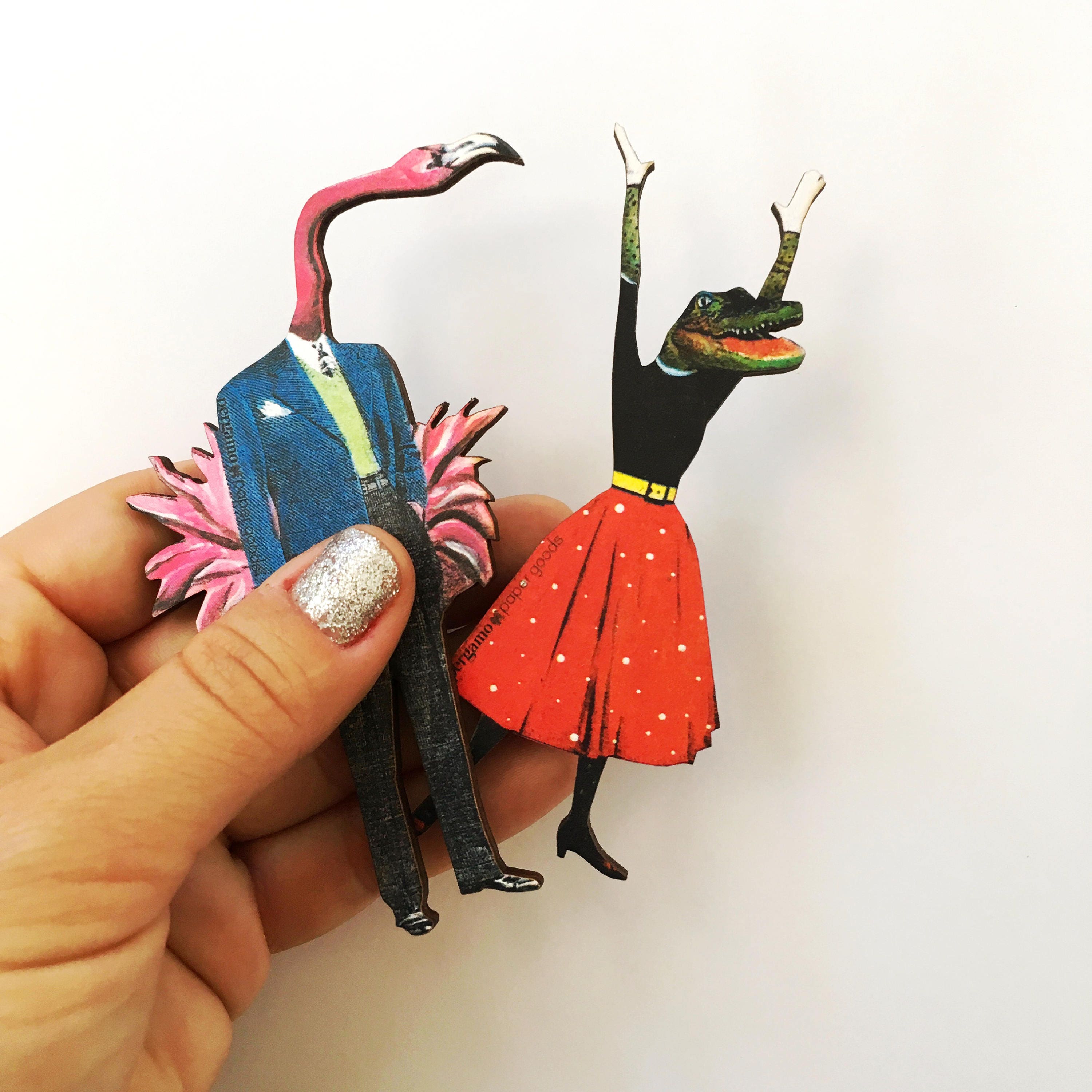 Florida Magnet Set, Animal Refrigerator Magnets Fridge, Alligator Flamingo Housewarming Gift, Retro Kitchen Gifts, Vintage Decor Miami Tampa - Thumbnail 2