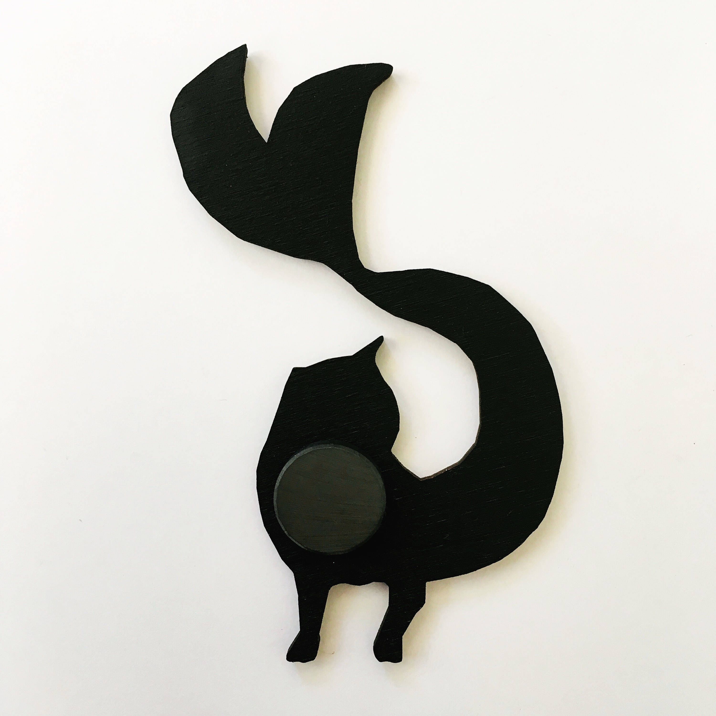 Mermaid Magnet Set | Cat Magnet  | Pug Magnet | Animal Refrigerator Magnets | Illustrated Wood Magnet | Laser Cut Wood Kitchen Gift - Thumbnail 4