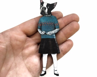 Boston Terrier Gifts, Dog Magnet, Boston Terrier Mom, Boston Terrier Art, Refrigerator Magnets Fridge, Dog Lover Gift, Dog Kitchen Gifts