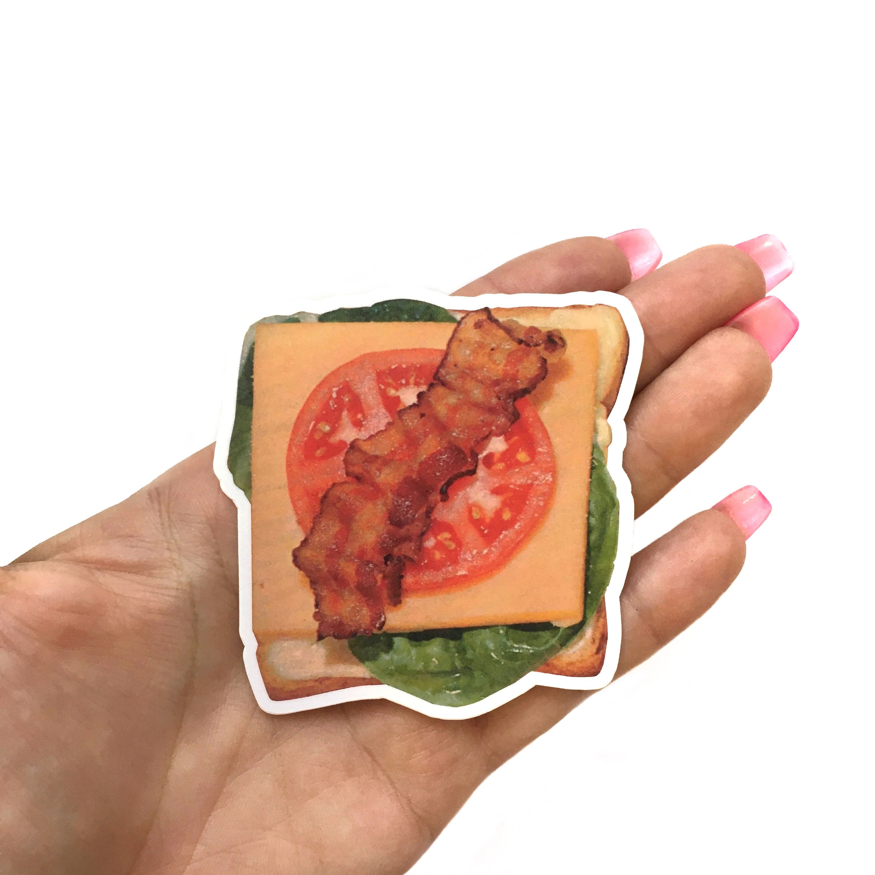 Vintage Food Sticker, Bacon Sandwich, Weird Vinyl Stickers Laptop, Ugly Retro Bumper Decals, Outdoor Car Yeti Phone Decal, Waterbottle