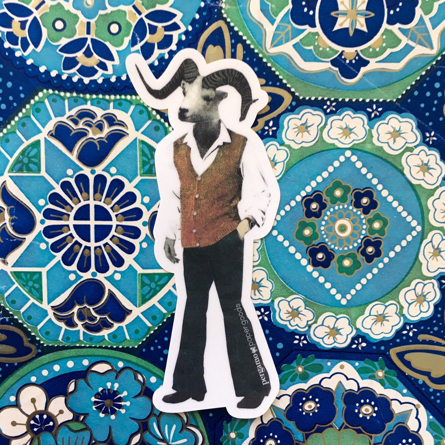 Sheep Sticker Vinyl, Groovy Stickers Laptop, Waterproof Durable Outdoor Decals, Weird Decal, Animal Gifts, 60s 70s Goat Stocking Stuffer
