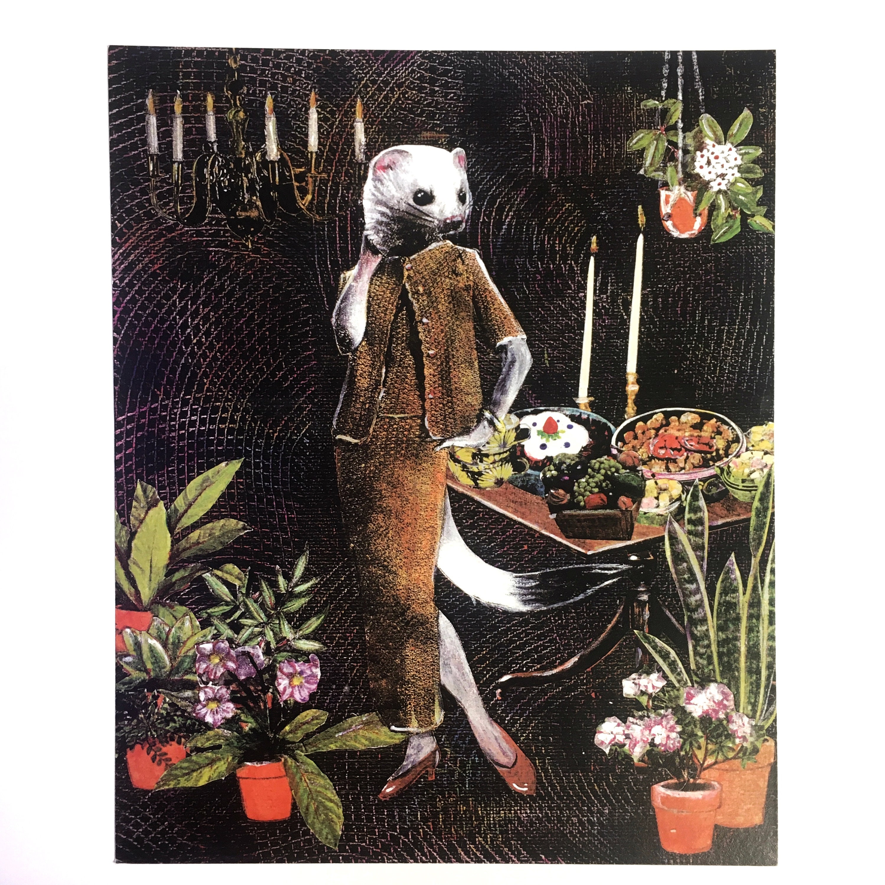 Vintage Animal Art Print, Retro Fashion, Maximalist Home Decor Gift, Weird Art, Unusual Decor Gifts, Collage House Plant Lovers, Rodent Ill - Thumbnail 2