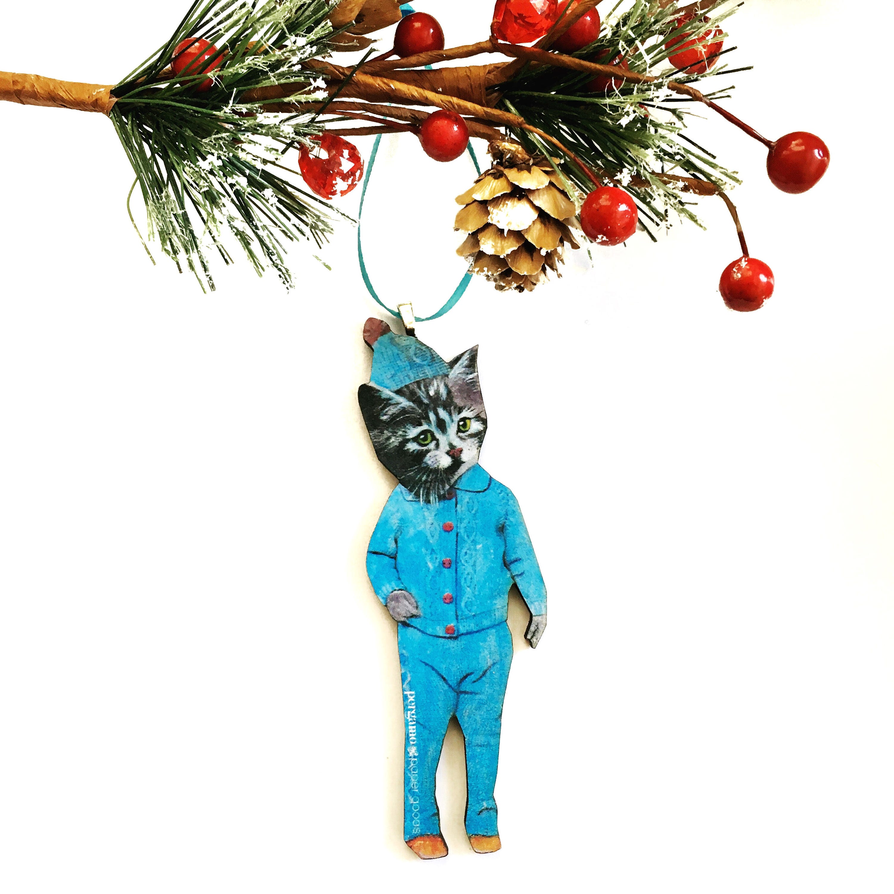 Kitten Laser Ornament, Quirky Cat Christmas Ornaments, Best Cat Mom Gift, Gifts for Cat Lovers, Veterinarian Animal Rescue, High Quality - Thumbnail 3