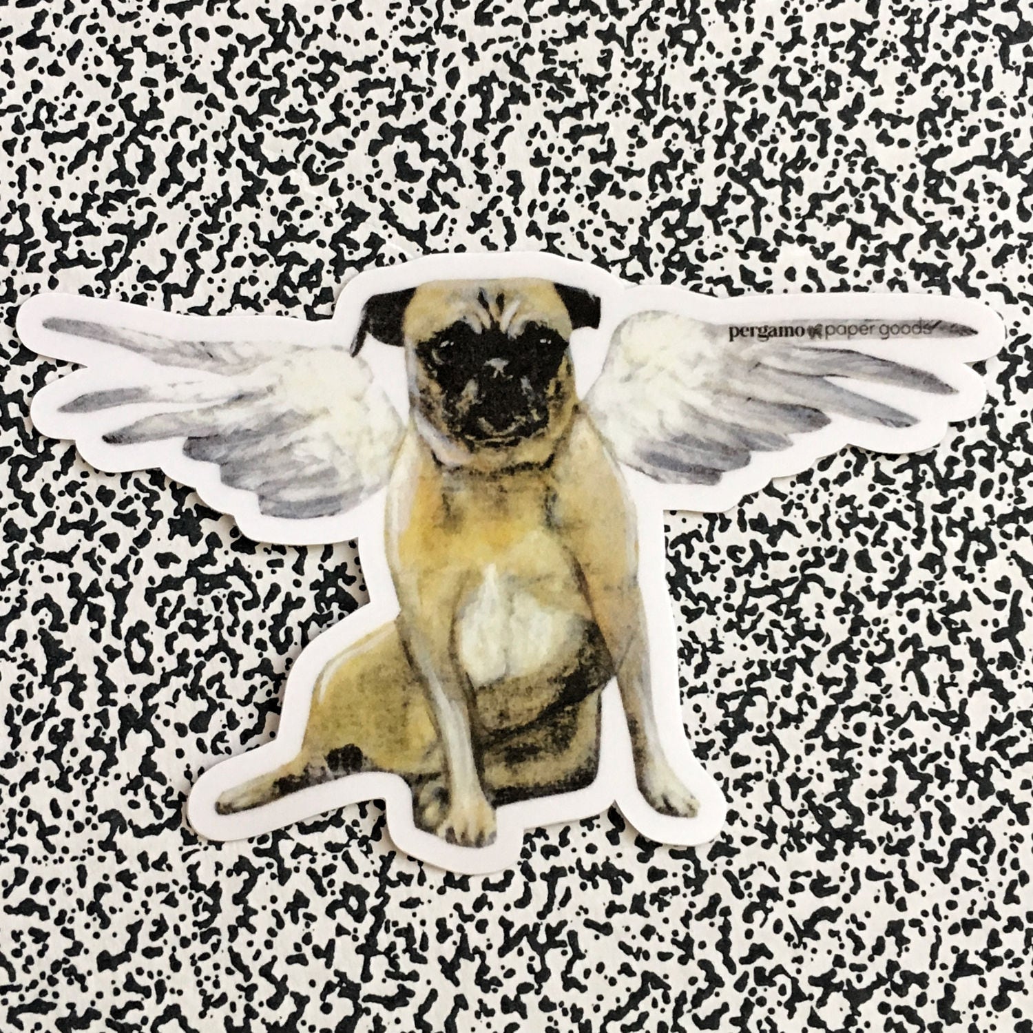 Pug Sticker Vinyl, Angel Dog Sticker Pack, Car Stickers Laptop, Rescue Animal Lover Gift Bumper Decal Flask Yeti Decals Angelic Pug Memorial - Thumbnail 3